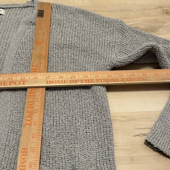 Rachel Zoe Women M Cardigan Open Front Knit Pockets Long Sleeve Gray Coastal - Picture 7 of 8